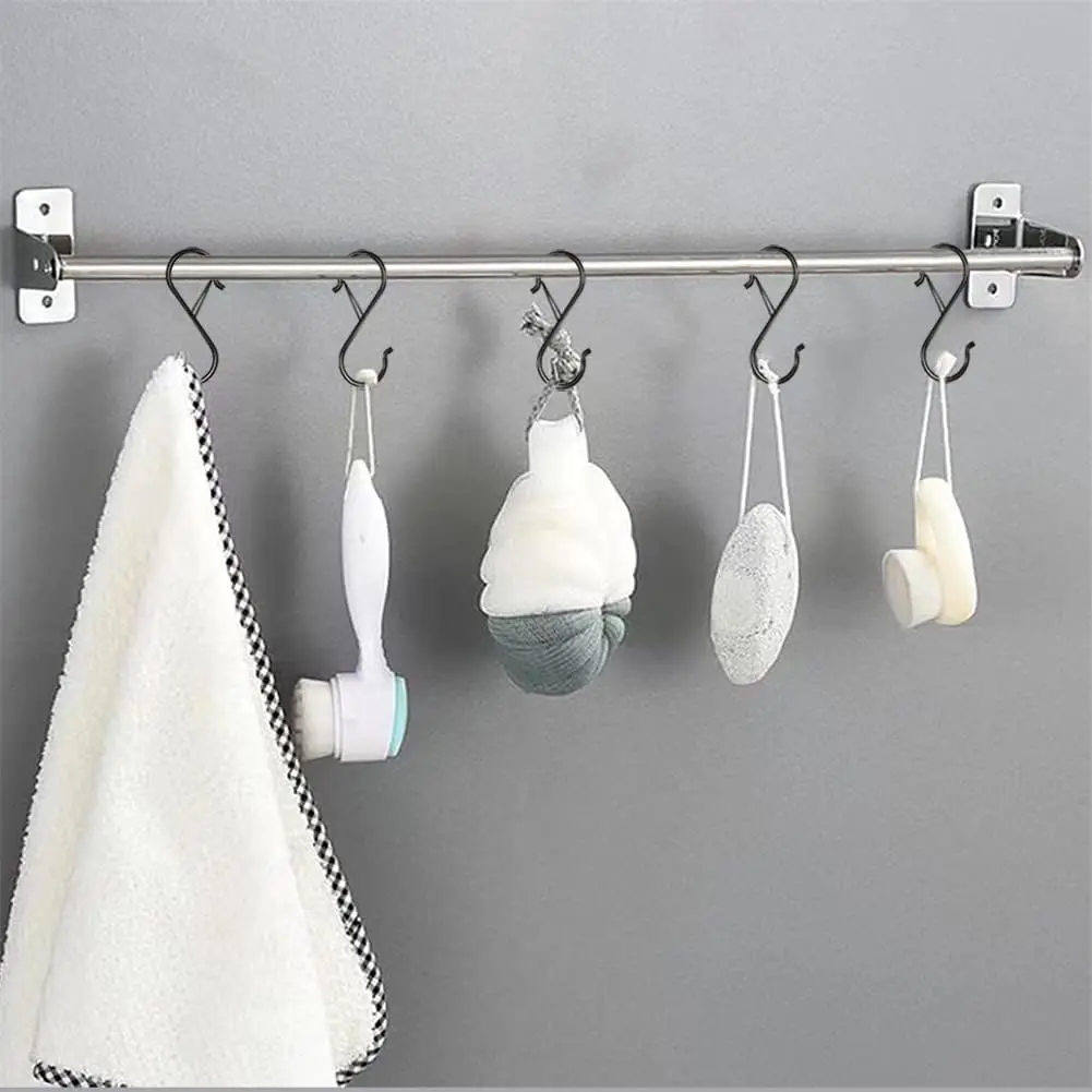 5/10/20 Stück S-Haken mit Sicherheitsschnalle, robuste S-förmige Metallhaken zum Aufhängen von Pflanzen, Küchenutensilien, Kleidung, Töpfen usw. – Detail 5