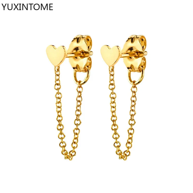 Women's 925 Silver Crystal Tassel Stud Earrings
