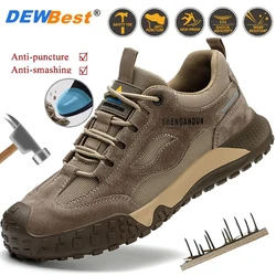 Zapatos de seguridad de protección para las cuatro estaciones para hombre, zapatos de trabajo antideslizantes, resistentes al desgaste, antipuñaladas, con cabeza de acero antigolpes