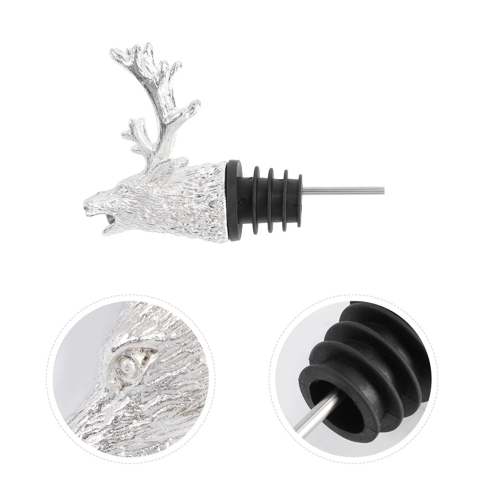 

Deer Head Pourer and Stopper Aerator Decanter Stag with Silicone Rubber stoppers bottle stopper