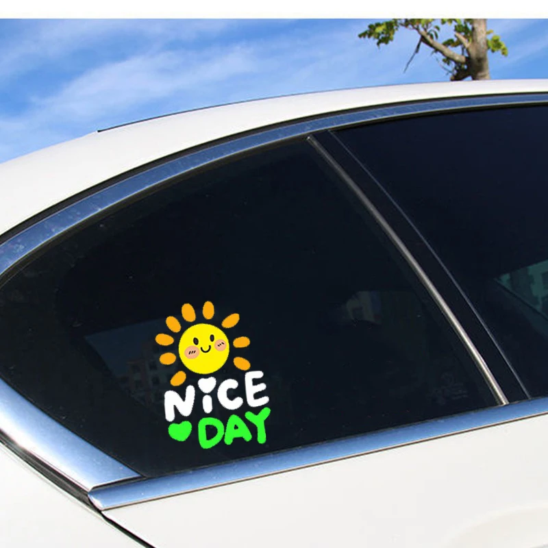 Sunflower Fun Nice Day Decorative Stickers for Cars Creative and Personalized Motorcycle Stickers Vinyl Decal Car Accessories view 3