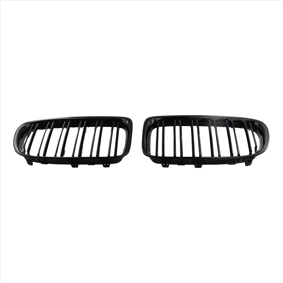 #82T Glossy Black Front Bumper Dual Slat Front Kidney Grill Grille For-BMW,e84 kidney grill,(Bright black)