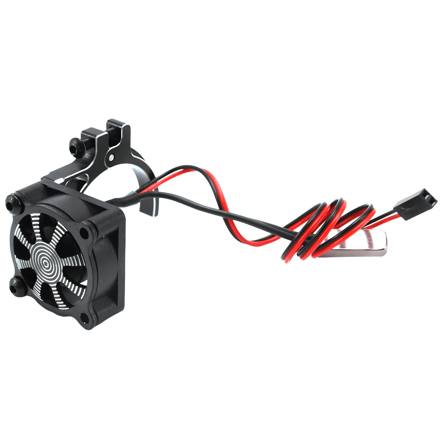 for RC Car 3650 3660 550 540 Motor Heatsink Cooling Fan with Thermal Sensor CNC Aluminum Alloy Clamp Heatsink,Black