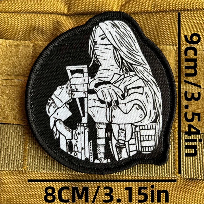 Sniper Warrior Morale Badge Army Masked Soldier Tactical Patch Printing Hook & Loop Patches Military Armband Backpack Sticker