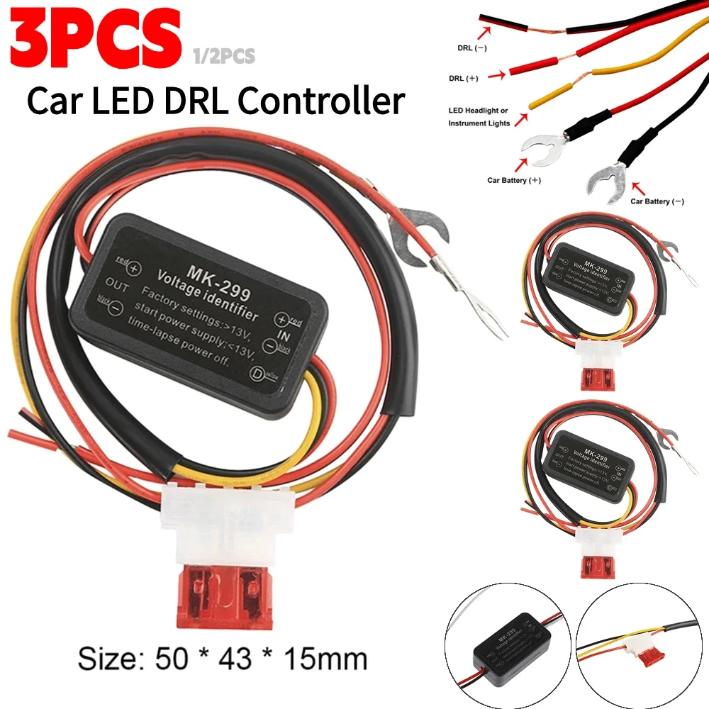 12-24V Car LED DRL Controller Auto Daytime Running Light Relay Harness Dimmer On/Off Fog Light Controller Start Power Over