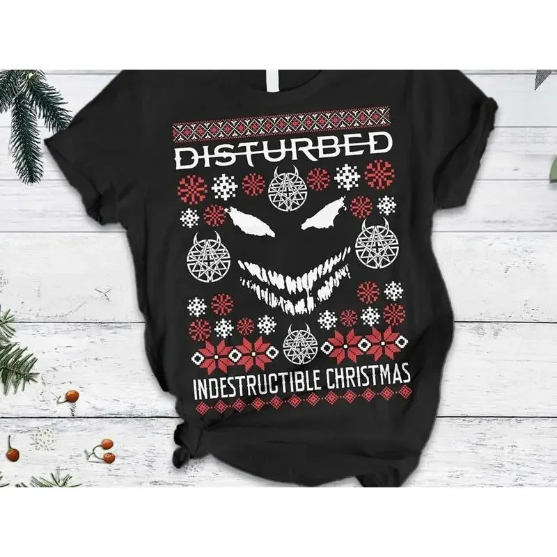 Disturbed Indestructible Christmas T Shirt Xmas Adult S 5Xl