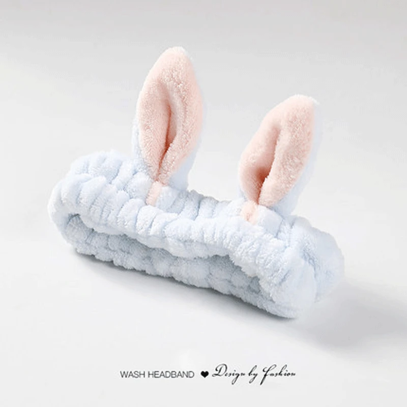 Headband for women to wash face, Korean headband, head accessories, rabbit ears, plush Internet celebrity hair tie, cute head...