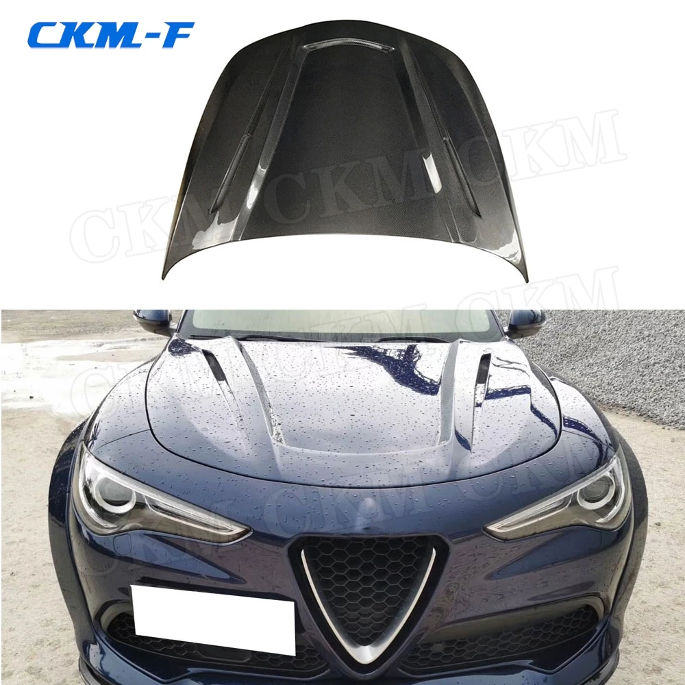 

Carbon Fiber / FRP Front Engine Hood Air Vent Bonnet Cap For Alfa Romeo Stelvio 2017 2018 2019 Car Accessories