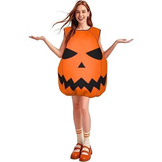 

Halloween Pumpkin Grament Costume Cosplay Clothing Hat Set Halloween Party Supply Christmas Halloween Gift for Adult