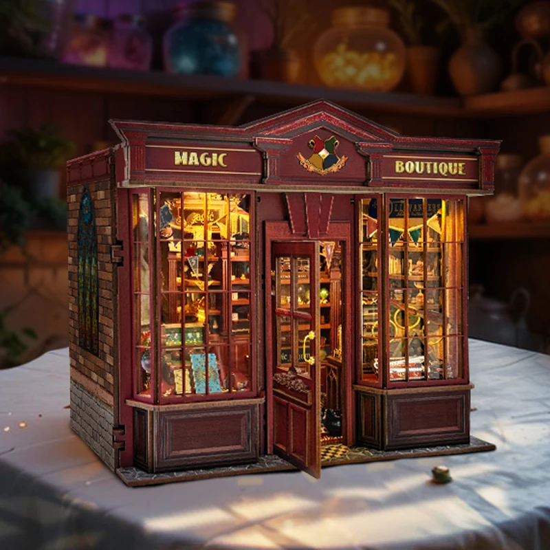 FurHaven NEW Retro Magic Boutique DIY Wooden House Figurines Miniature Kits Home Desk Decoration For Adult Handmade Gifts