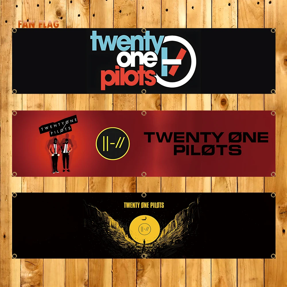 

60x240cm twenty One Pilots Banner Flag For Decorative Printing Banner Polyester Tapestry Poster Decoration Indoor OutDoor