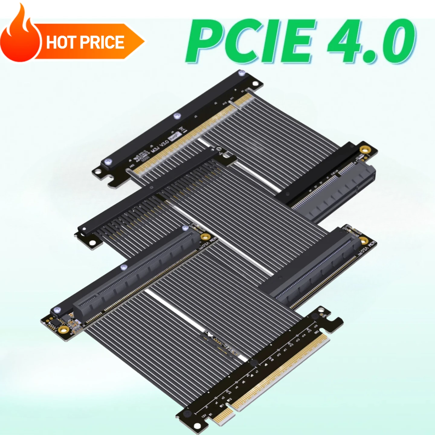 ADT-Link 2025 New PCIe 4.0 x16 Riser Cable Reverse Side Angle Graphics Video Card High Speed Silver-Plated Adapter For ITX A4 PC