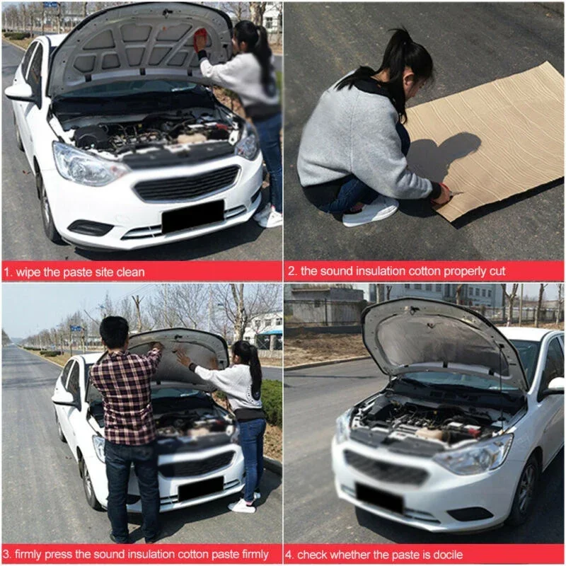 Rubber Foam Aluminum Foil Car Sound Insulation Silver Soundproof Audio Firewall Insulation Mat Pad Replacement Car