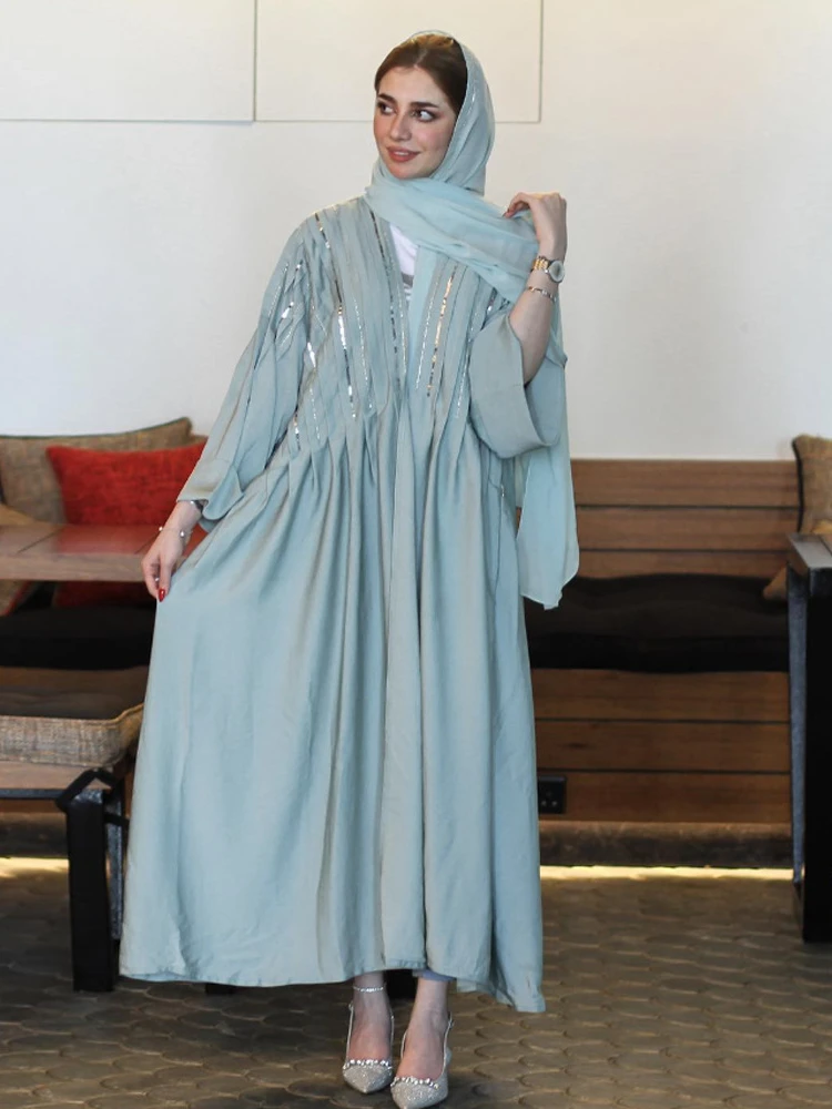 Abayas for Women Party Dress Jalabiya Sequins Ramadan Morocco Kaftan Eid Muslim Vestidos Arab Long Robe Islam Saudi Dresses