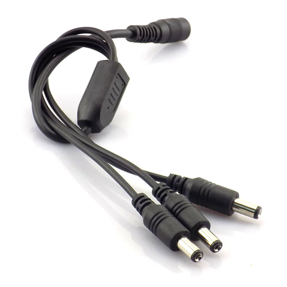 2.1*5.5mm 1 Female to 3 Male 12V DC Power Splitter Plug Cable for CCTV Security Camera Accessories Power Supply Adapter