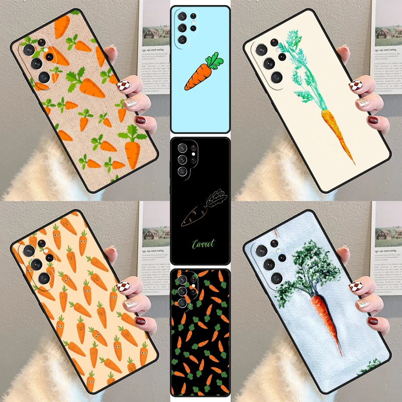 Carrot Vegetable Food Phone Case For Samsung Galaxy S23 S21 S20 FE S24 S22 Ultra Note20 S10 S9 S8 Plus Silicone Cover