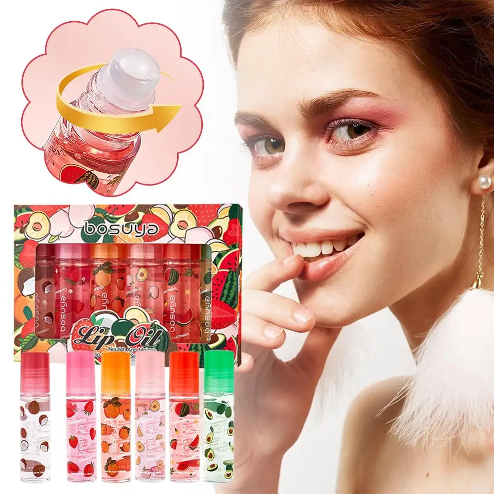 Roll-On Lipolie Hydraterende Lippenbalsem Vloeibare Voedende Olie Lip Dag Transparant Valentijnsdag Kleurloze Olie Fruit Nieuw Cadeau Li Z1C2