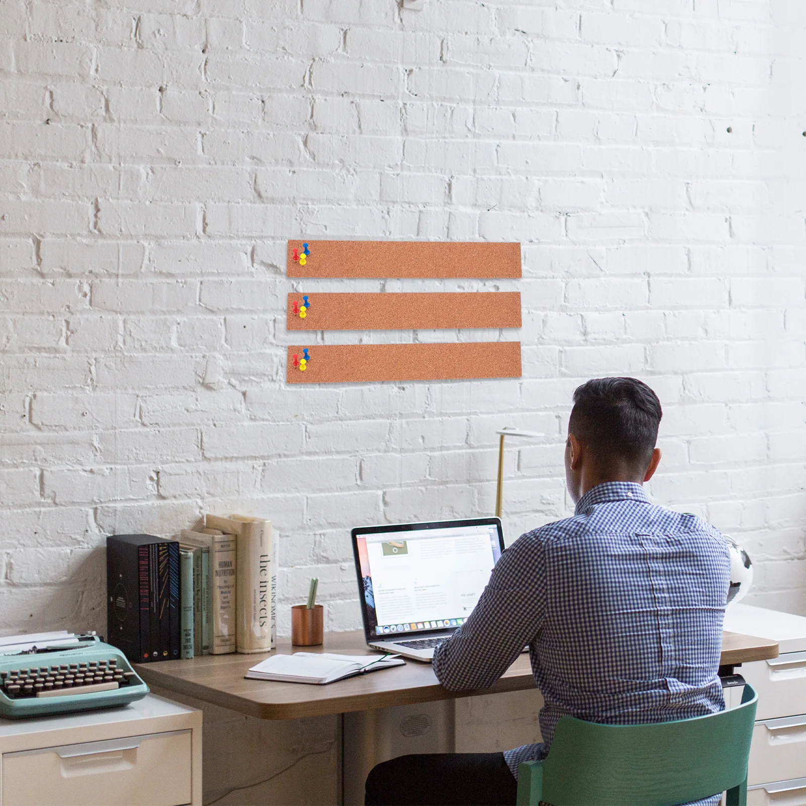 

1Set Cork Bulletin Bar Strips Natural Frameless Memo Board Strip for Office Home Classroom Decorative Announcement Board with