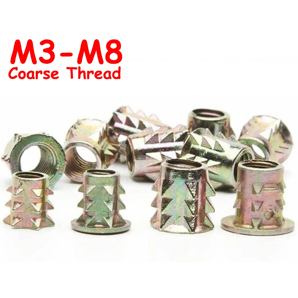 

Yiqianyuan Spiked Nuts M3-M8 Carbon Steel Galvanized Connect Furniture Nuts Wood Insert Nuts with Collar and without Collar