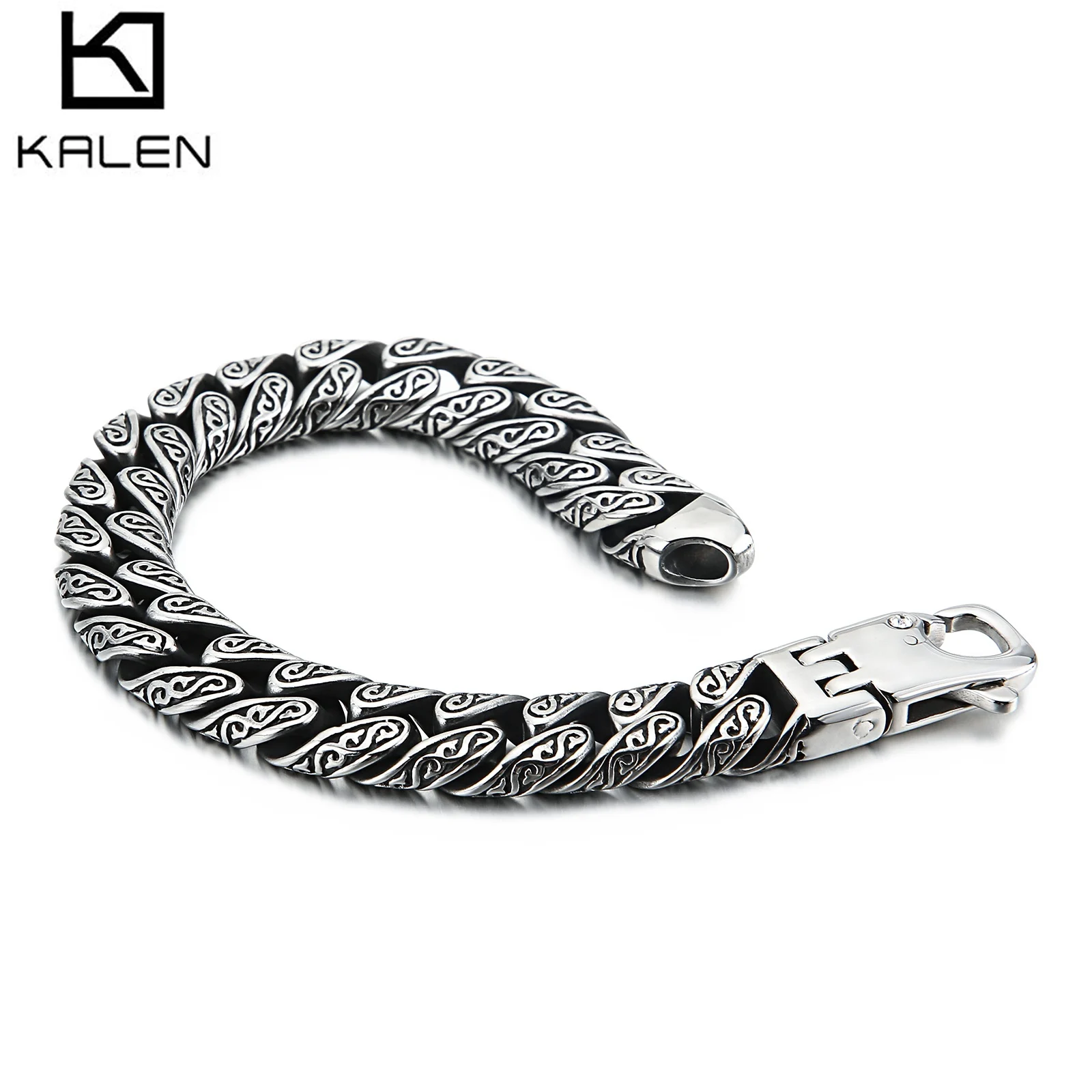 12mm Vintage Curb Chain Bracelet - Stainless Steel 316L - KB113834-BD