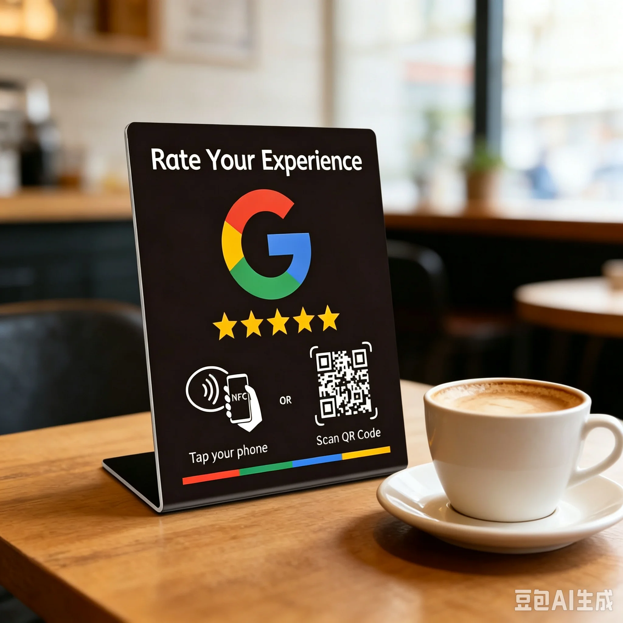 Nfc 215 programmable QR code Google Review Card NFC station table NFC display bending card standing brand bracket