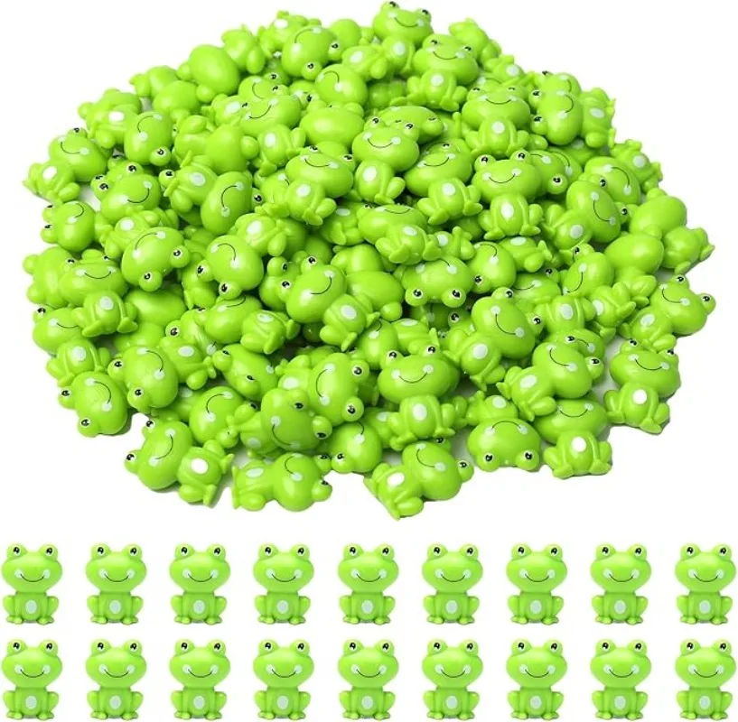 Paquete de 40 Mini Ranas Verdes de Plástico, Pequeñas Figuras de Ranas, Ranas Diminutas para Esconder en Jardines de Hadas, Miniaturas para Casas de Muñecas, Decoración del Hogar, Suministros para Fiestas