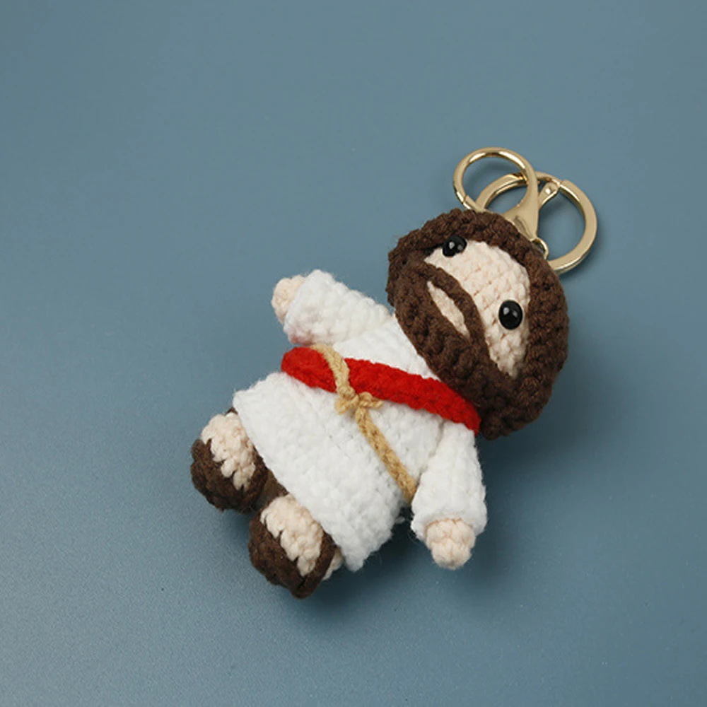 Kreativer Gestrickter Puppenanhänger Fertige Handgemachte Gehäkelte Puppe Schlüsselanhänger Geschenk für Freunde – Detail 3