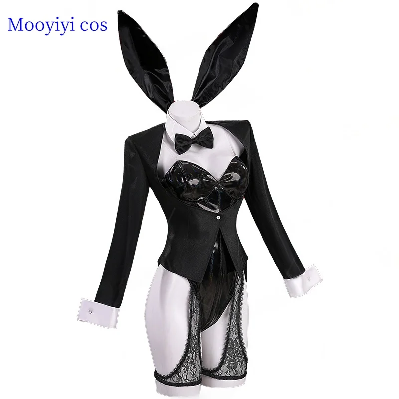 فستاني الجديد Mooyiyi cos Kitagawa Marin أزياء تنكرية للهالوين وعيد الميلاد سترة جلدية سوداء رائعة على شكل أرنب فتاة كوس اسم