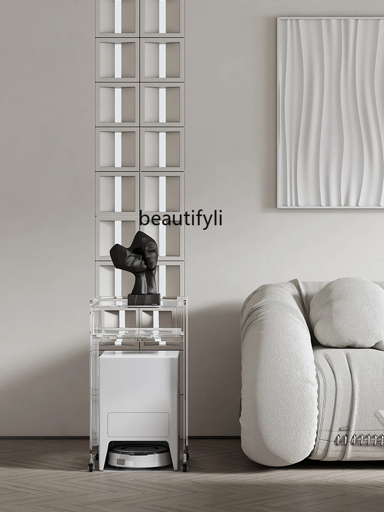 Modern Minimalist Sweeping Robot Storage Rack Mobile Shelf Storage Rack Furniture Living Room