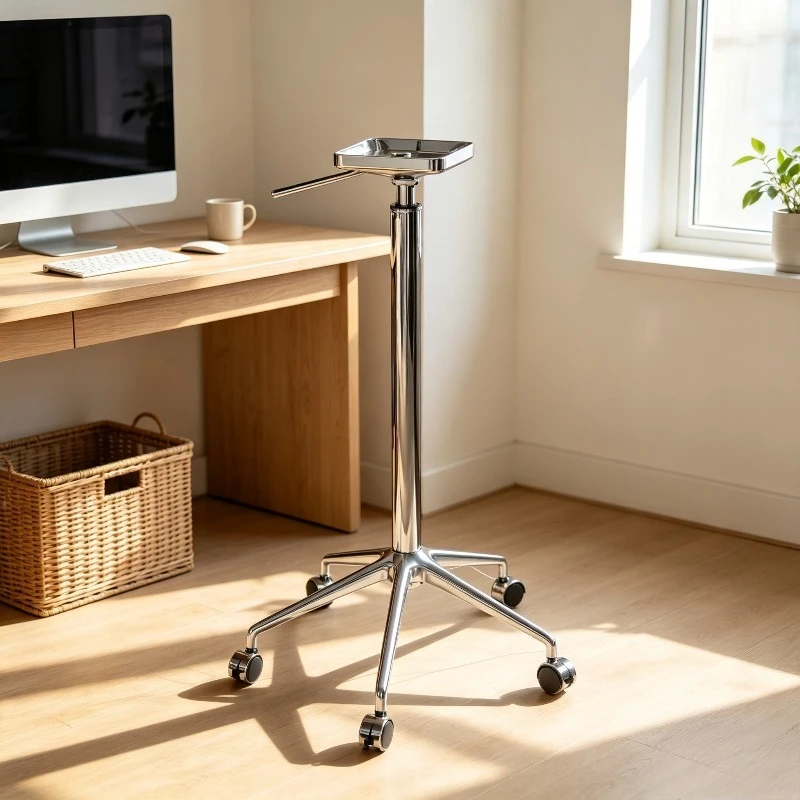 4-Star Aluminum Table Legs Base, Height Adjustable Swivel Stand for Desk Coffee Table, Heavy Duty Caster Furniture Frame.