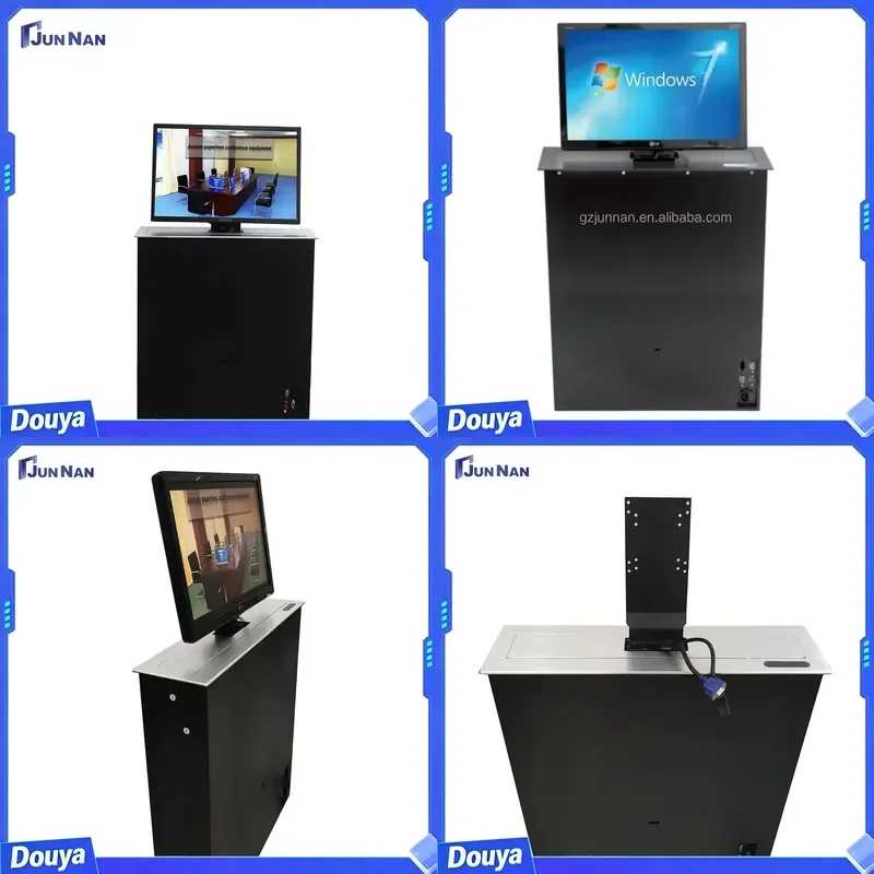 Height Office Computer Lifting Hidden Desk LCD Lift for Video Conference Systems Meeting for Conference Room