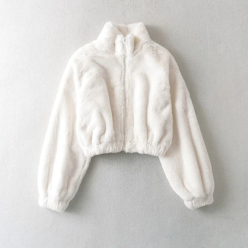 Giacca corta a vita alta da donna Top maglione cardigan autonomo