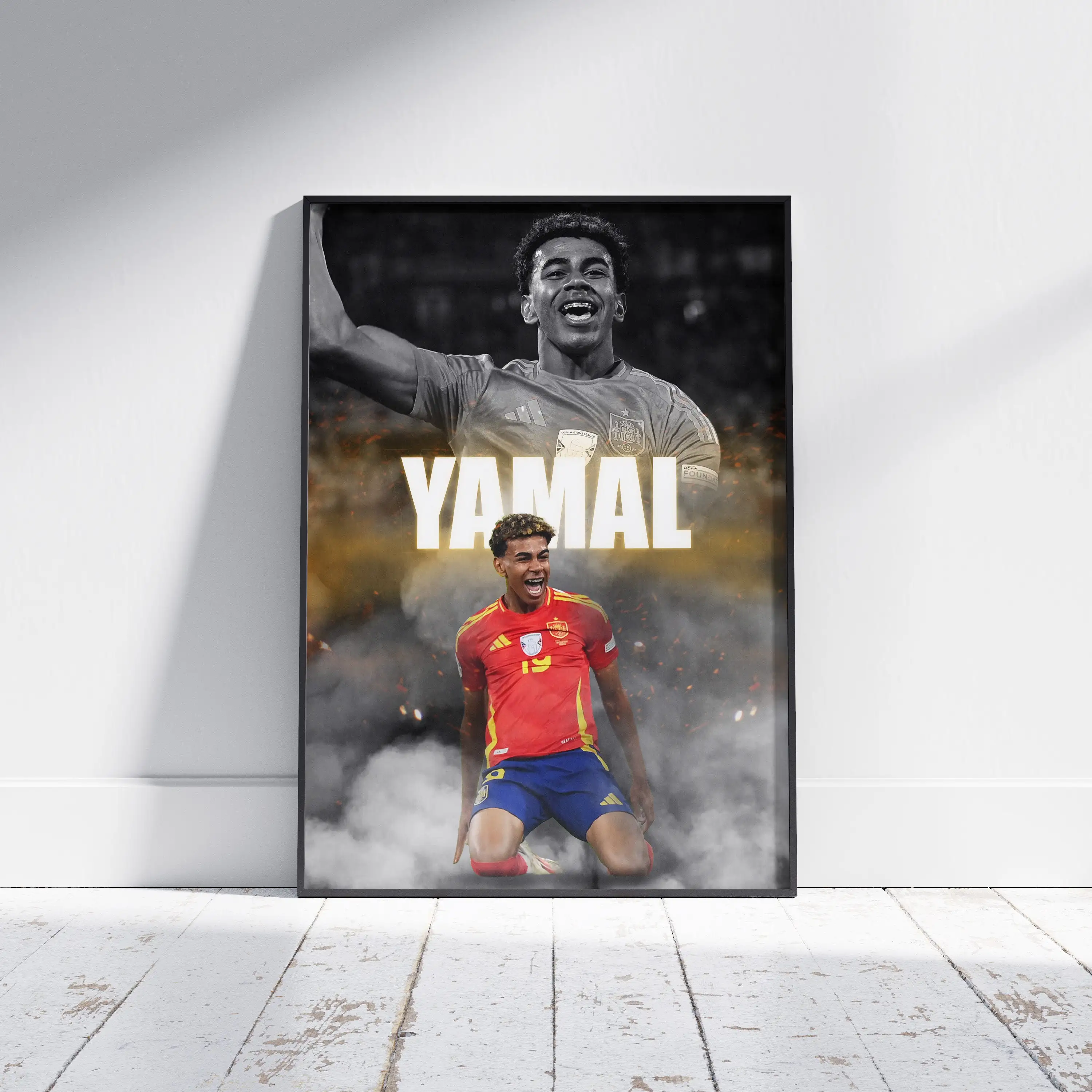 HEROCROSS Soccer Players Poster Football Stars Art Canvas Painting Sports Wall Art Yamal Pictures for Living Room Home Decor