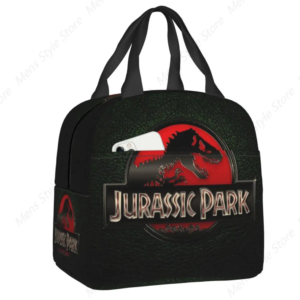 Dinosaur World Jurassic Park Insulated Lunch Bag for School Office Resuable Thermal Cooler Bento Box Women Kids