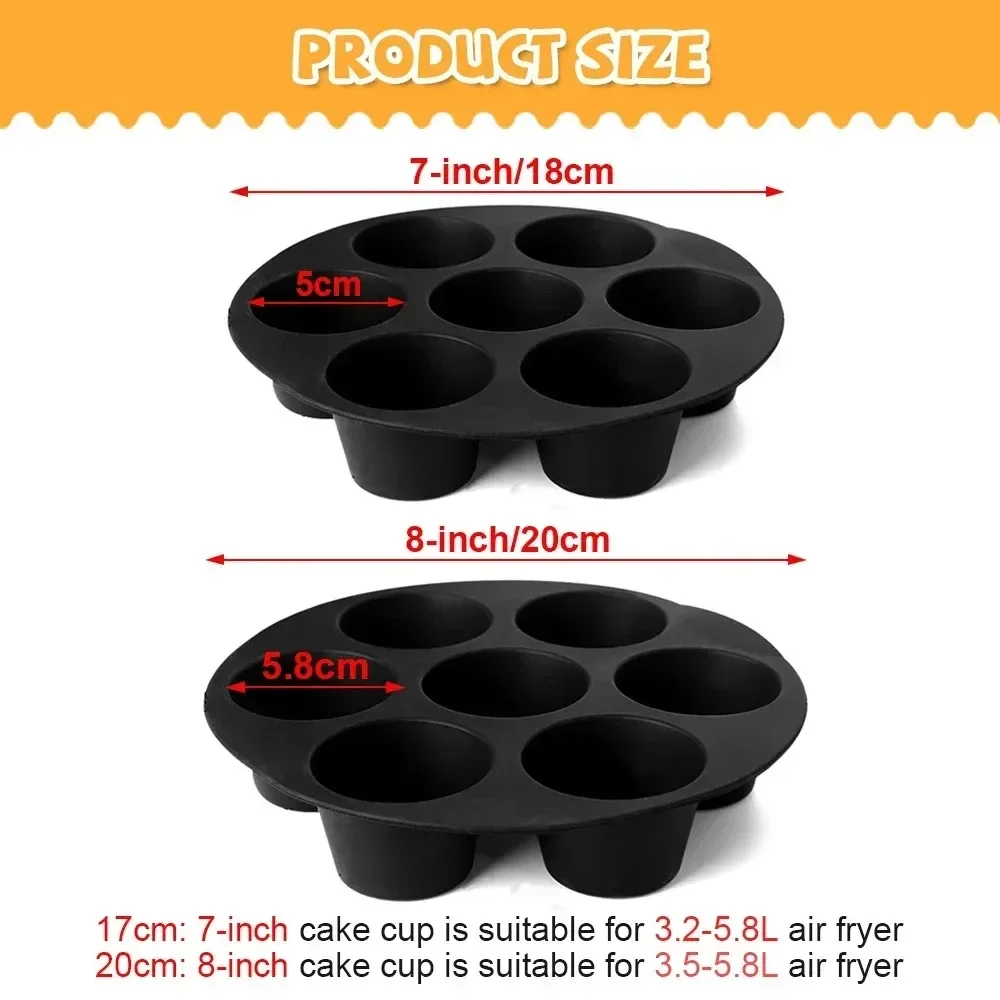 Silicone Cake Mold 7 Holes Air Fryer Accessories Microwave Baking Mold Food Grade Baking Cake Silicone Mold Baking Tools image 6