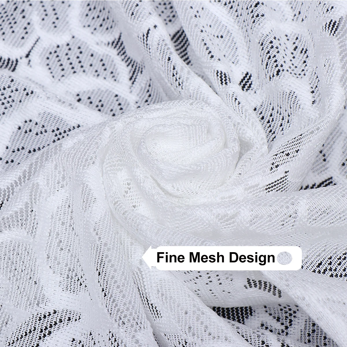 

Half Curtain with Lace Trim Window Short Curtain for Living Room Decorative Drapes Soft Light Control Repeat Use Easy Mount