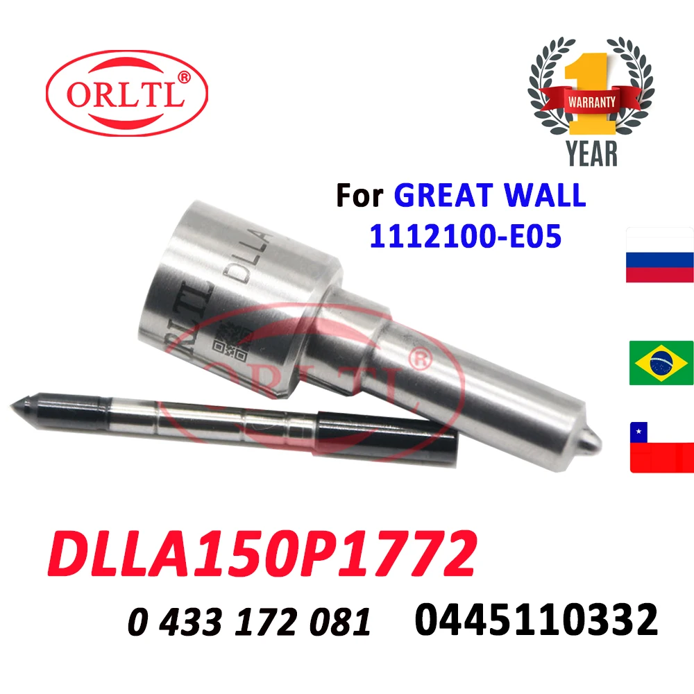 ORLTL 0445110332 0 433 172 081 Common Rail Injector Nozzle DLLA150P1772 Diesel Nozzle DLLA 150 P 1772 For GREAT WALL 4cyl._2.8L