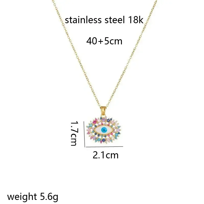 Новейшее турецкое женское колье Blue Eye Devil's Eye из титановой стали 2023 года, нишевая цепочка на ключицу.