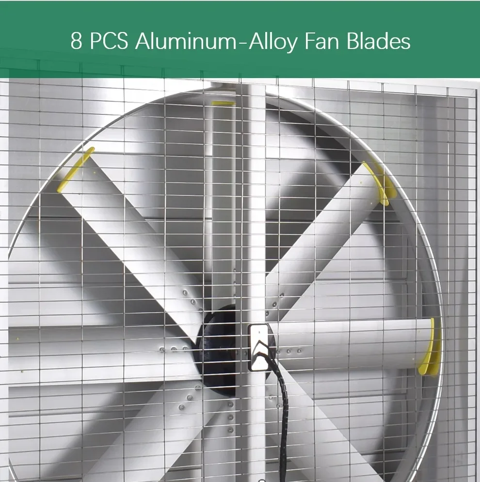 Solar Industrial Wall Fan with Solar Panel & Auto Shutter 54 Inch DC Ventilation Exhaust System for Outdoor Greenhouse Cooling