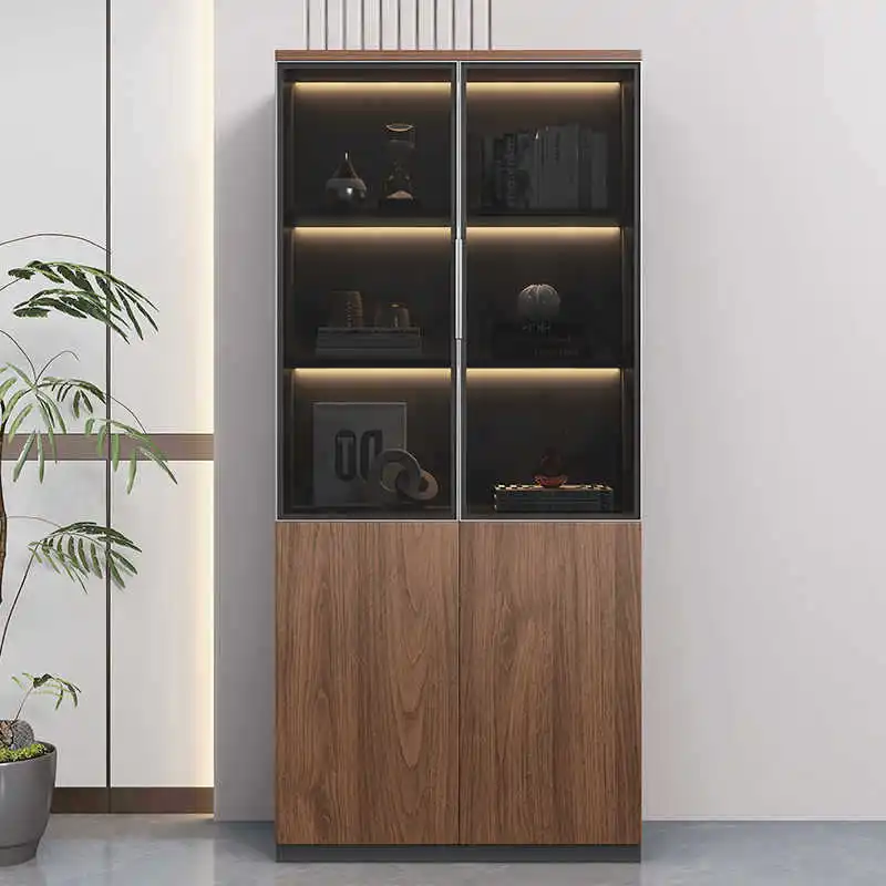 Boss's office light luxury file file cabinet with light storage cabinet locker manager's room background cabinet