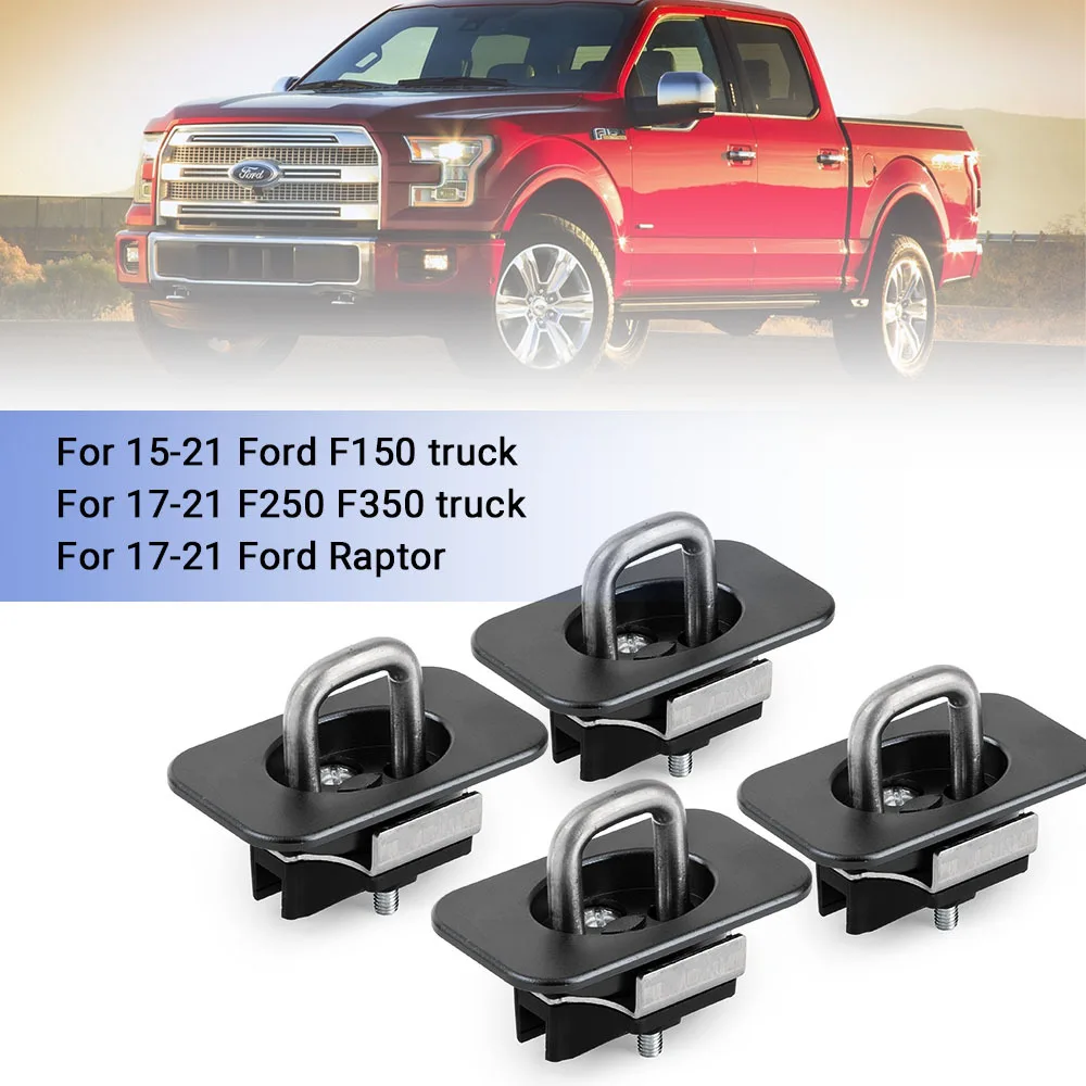 Ford Raptor Dodge RAM Retractable Truck Bed Tie Down Anchors Suitable for 95-18 Ford F150 Truck/17-21 F250 F350 Truck/17-21