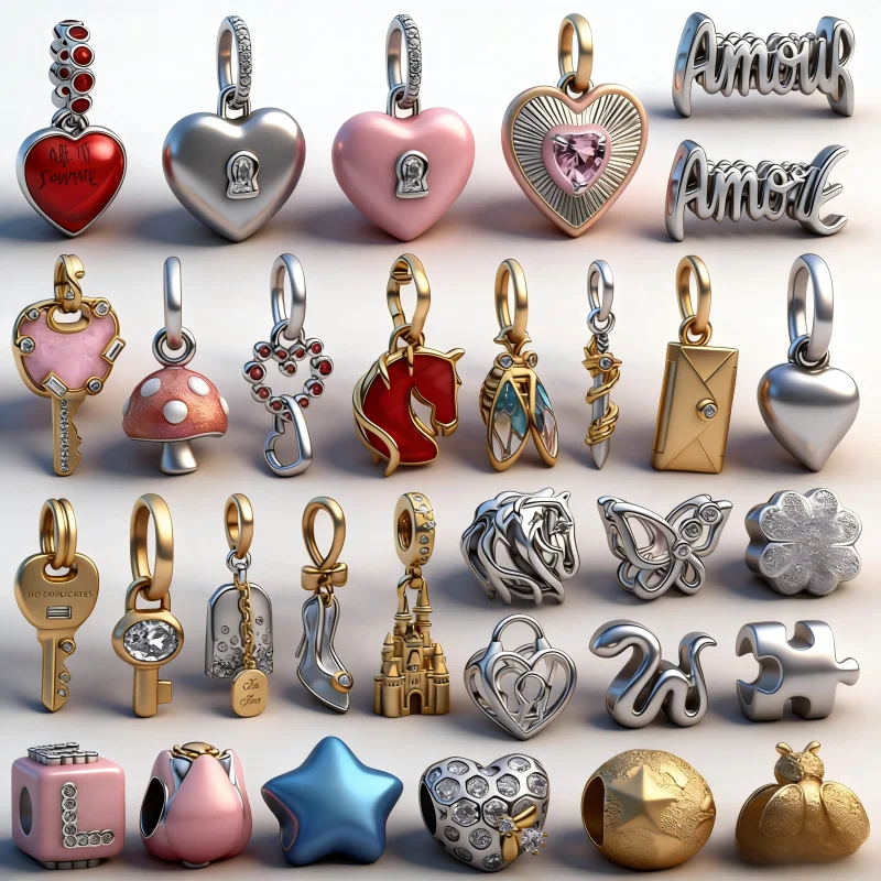 

2026 New Original 925 Sterling Silver Key Butterfly Heart-shaped Bead Pendant fit Women's DIY Bracelets Necklaces Jewelry Gifts