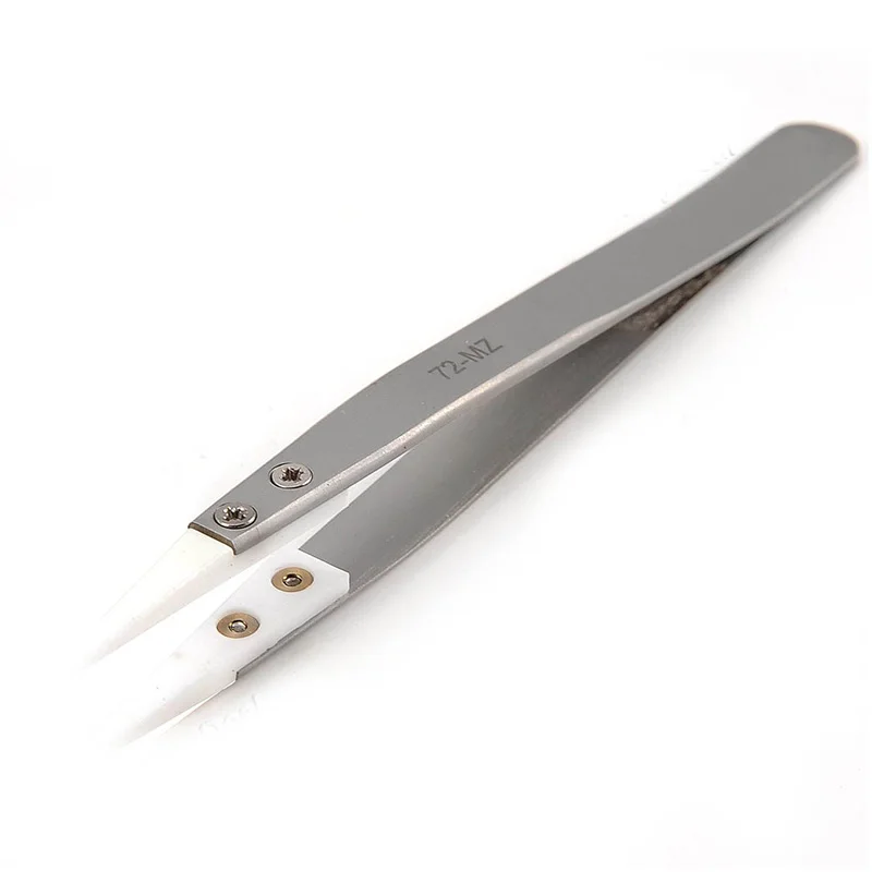 Tweezers | Ceramic Body & Replaceable Stainless Steel Tips | Ideal For Precision Assembly Work