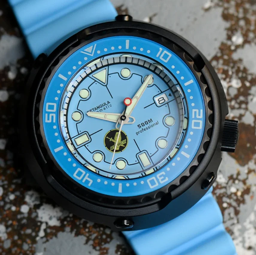 

Мужские автоматические часы RDUNAE, 52 мм, титановые механические наручные часы Tuna, водонепроницаемые до 50ATM, светящиеся, с сапфировым стеклом и безелем NH35.