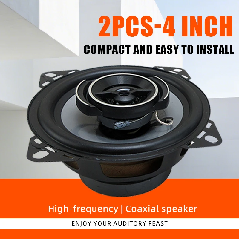 4 Zoll Koaxial-Autolautsprecher 450W Max 25W RMS Vollbereichs-Stereolautsprecher 4Ω 91dB 12V-36V Universal für Auto LKW Bus Wohnmobil Subwoofer