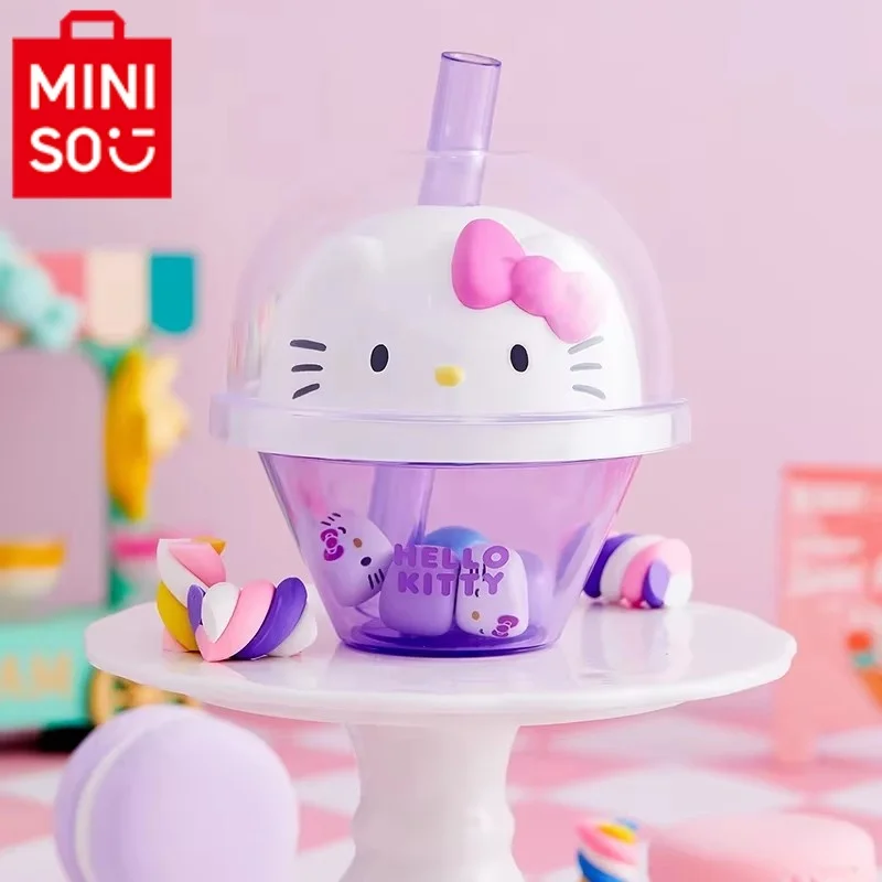 

Miniso Sanrio пузырьковая чайная серия глухая коробка Kuromi My Melody Cinnamoroll Purin почтовые модели детские подарки