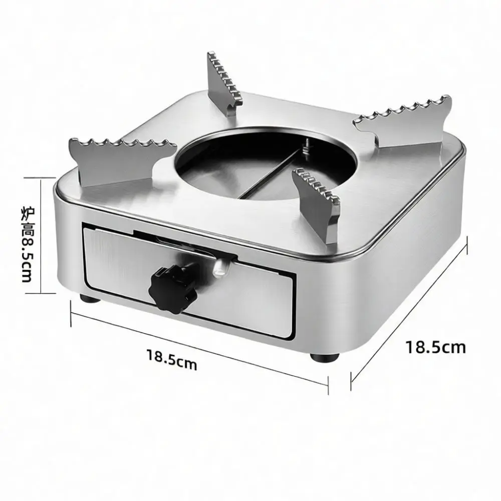 Decorative Stainless Steel Stove Dry Pot Base Drawer Heating Burner Ideal For Hotel Restaurant Buffet Catering