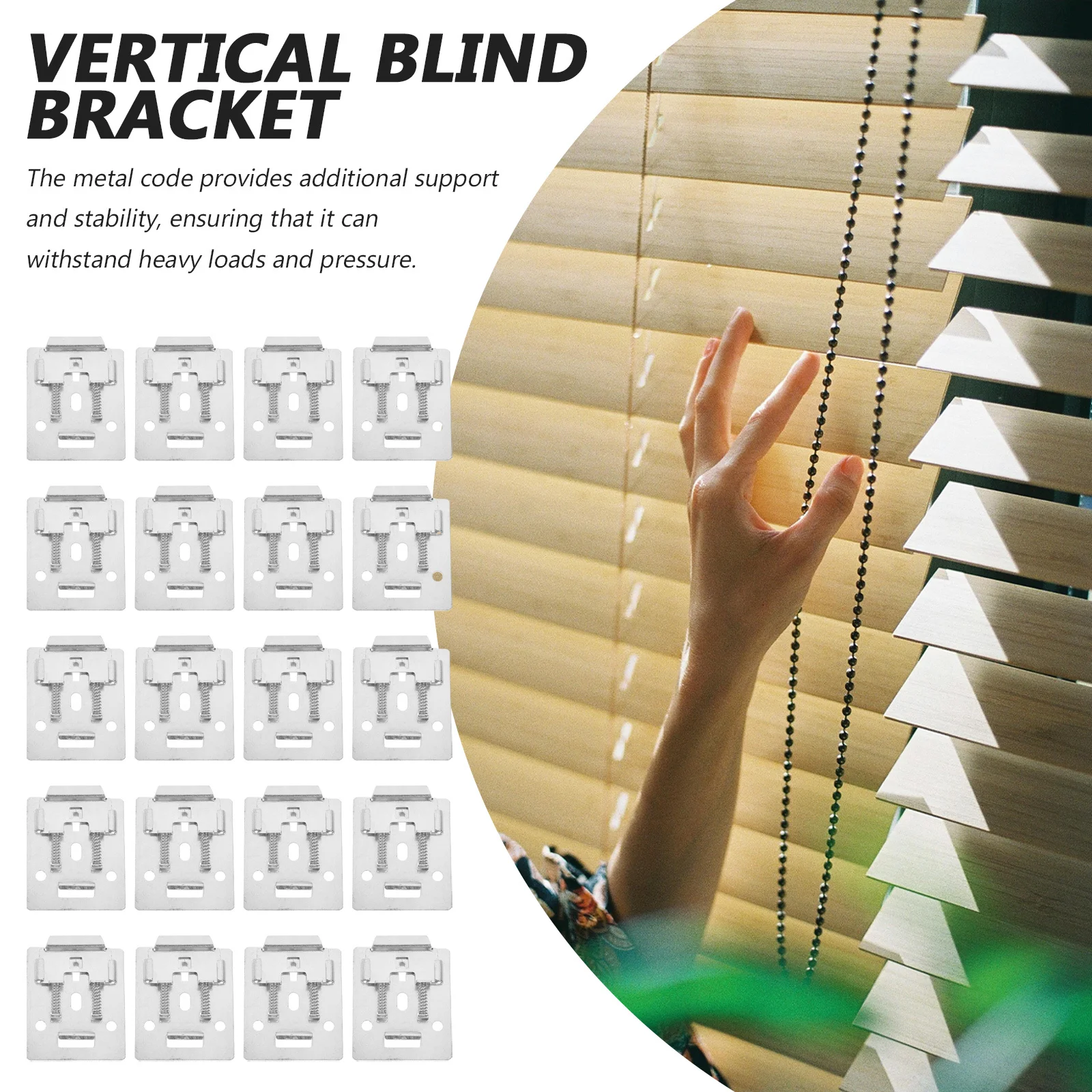 

20pcs Metal Blind Mounting Code Thickened Roller Bracket Rustproof For Home Office Curtain Installation Replacement Fittings