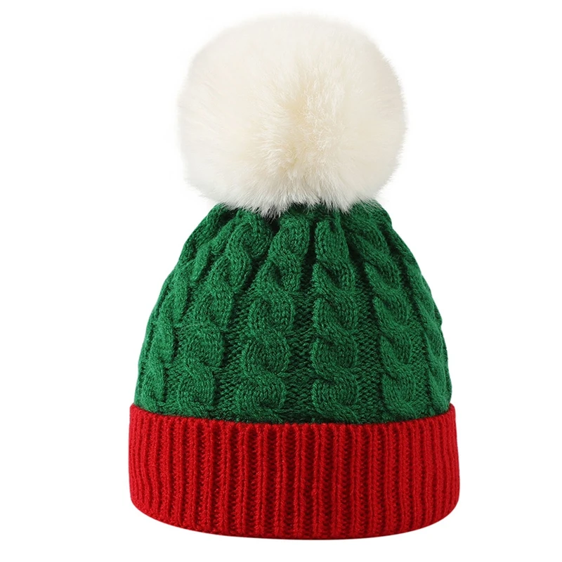 Children Santa Claus Wool Hat Kids Winter Party Beanies Crochet Warm Skullies Boys Girls Plush Knitted Hats Cap