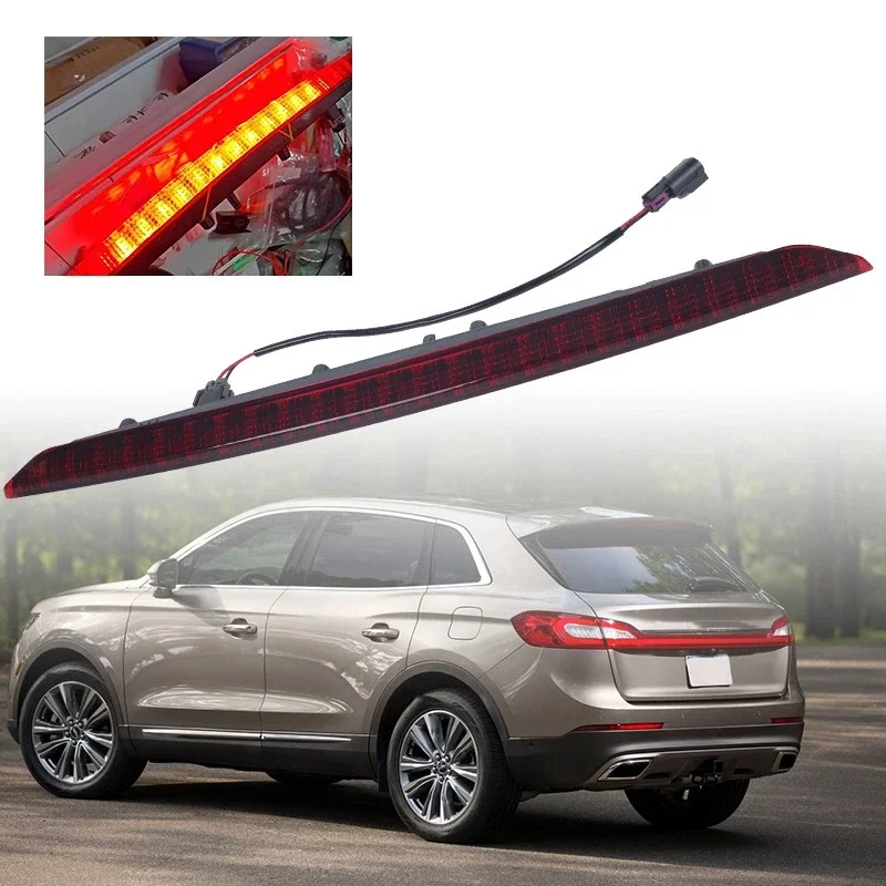 

1X FA1Z-13A613-AB FA1Z13A613AB For Lincoln MKX 2016-2018 Black/Red High Mount Third Brake Light Lamp Car Rear High Brake Light